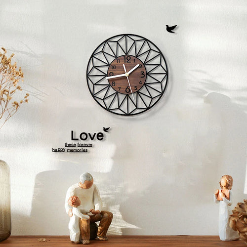 horloge murale en bois esthétique pour décoration intérieure - vue 5 sur 6