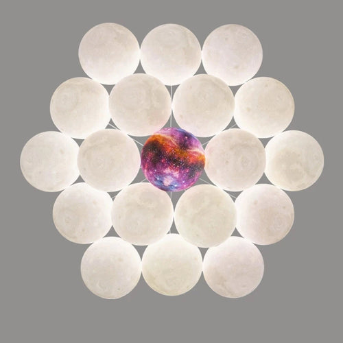 lustre nordique boule de verre planète lune imprimé en 3d éclairage créatif - vue 5 sur 12