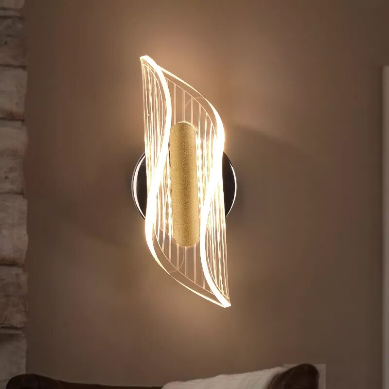 Applique murale moderne led acrylique salon intérieur chambre décoration - vue 1 sur 12