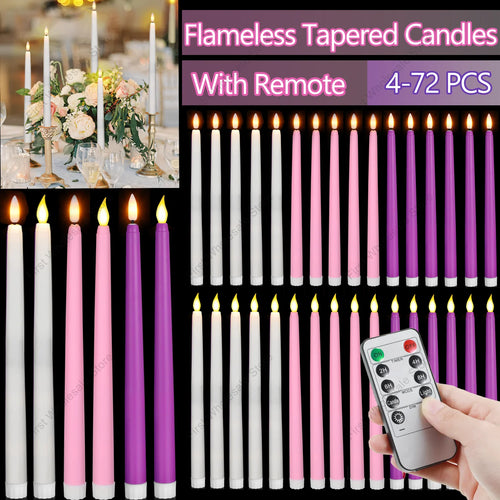 lot de 4 à 72 bougies LED scintillantes sans flamme avec télécommande - vue 3 sur 14