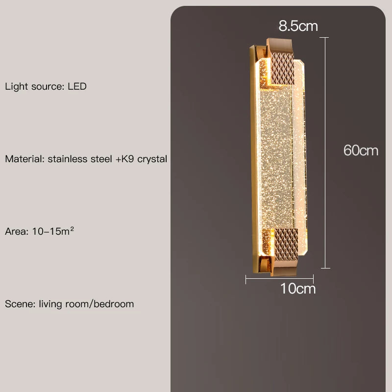 applique murale luxe nordique en cristal moderne éclairage décoratif - vue 11 sur 15