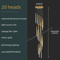 lustre en cristal moderne pour éclairage intérieur minimaliste