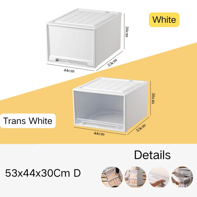 tiroirs empilables en plastique transparent pour rangement pratique - vue 29 sur 48