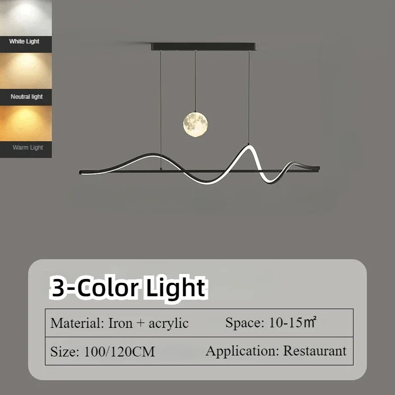 suspension linéaire moderne pour décoration intérieure nordique - vue 6 sur 8