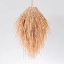 lustre en rotin tissage bambou chapeau de paille lampe pastorale décor salle