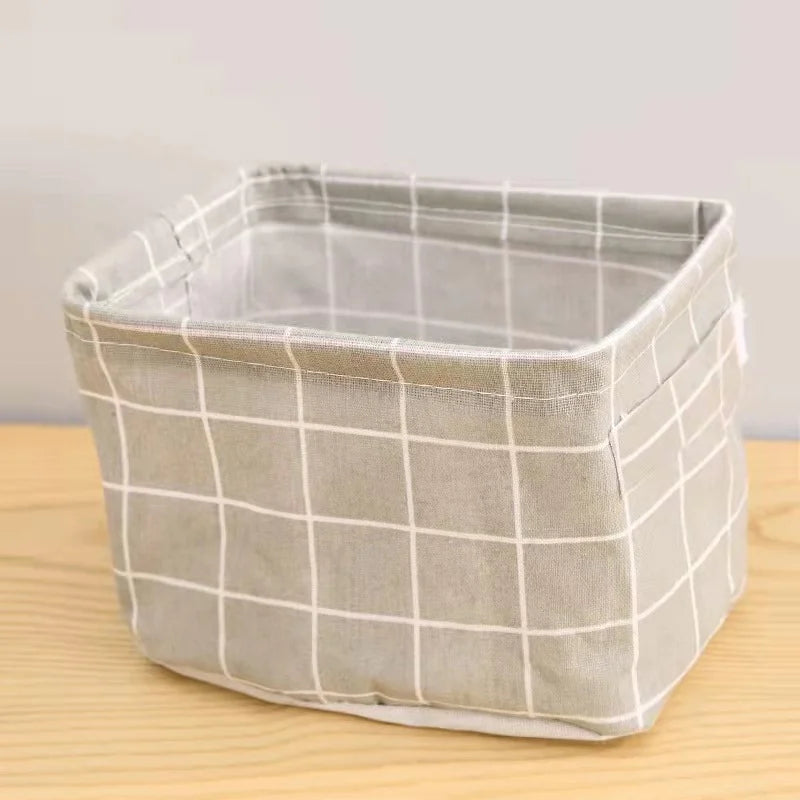 panier de rangement en lin pour bureau et jouets - vue 8 sur 10