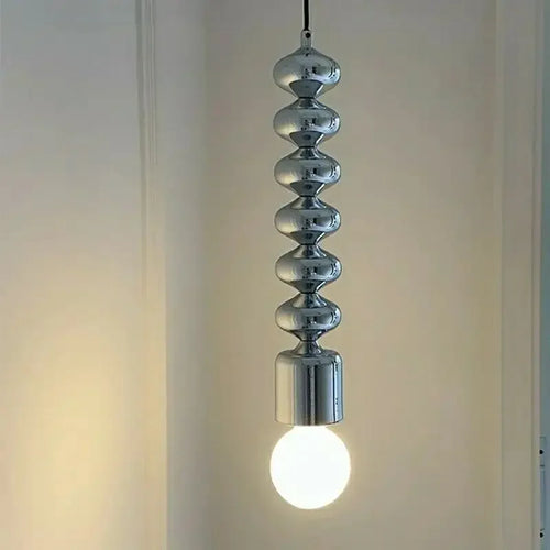 lampe de chevet industrielle chromée moderne à longue ligne ondulée - vue 2 sur 5