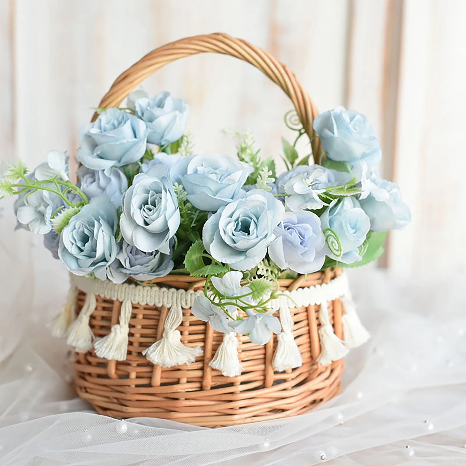 panier à fleurs mariage avec nœud papillon grande capacité polyvalent - vue 3 sur 16