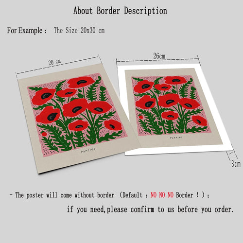 bouquet de fleurs coquelicot art mural abstrait décoration florale - vue 7 sur 7