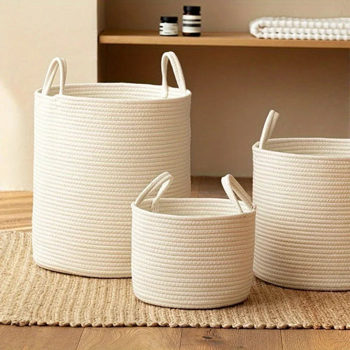 panier de rangement en corde pour jouets et linge - vue 2 sur 6