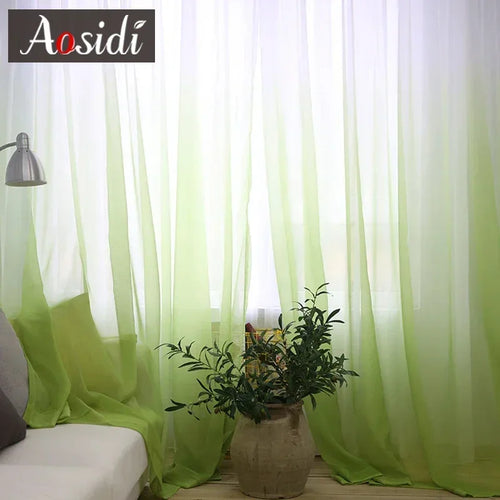 Voilage tulle dégradé moderne léger pour salon chambre - vue 3 sur 10
