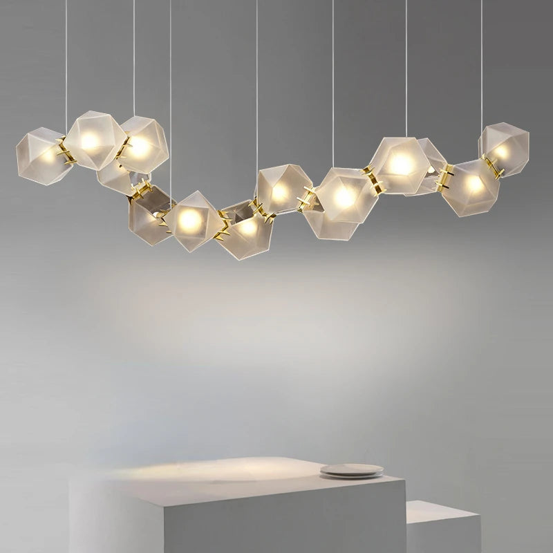 2024 Modern LED Chandelier Nordic Home Decoration  Club Front Desk Hanging Light Office Restaurant Ceiling Chandelier - vue 1 sur 12
