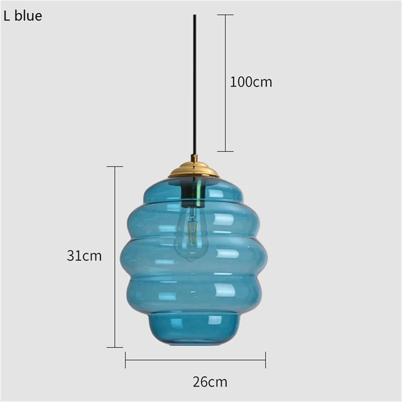 suspension en verre teinté design moderne pour éclairage intérieur - vue 12 sur 15
