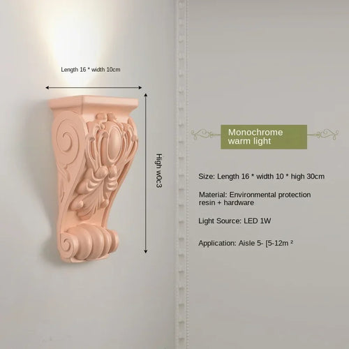 applique murale en résine d'ange sculptée décorative à led - vue 12 sur 19