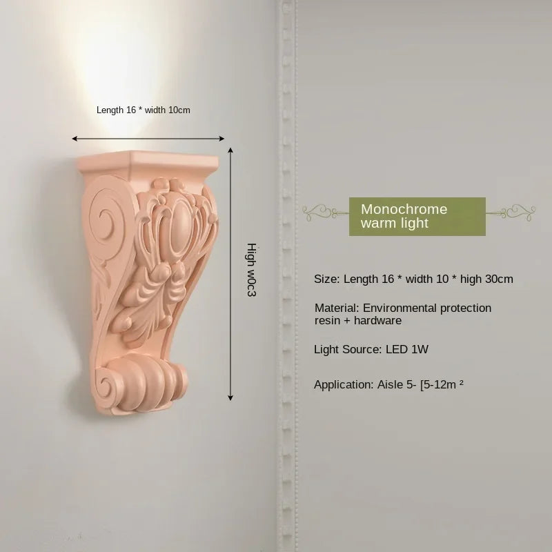 applique murale en résine d'ange sculptée décorative à led - vue 11 sur 19