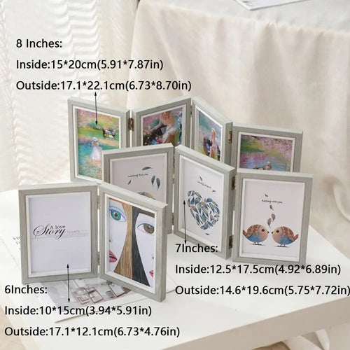 cadre photo pliable en bois pour album de bureau - vue 6 sur 14