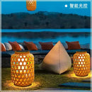lanternes en bambou solaires pour décoration de jardin extérieur
