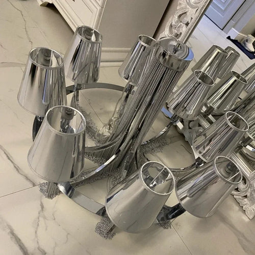 lustre de luxe moderne pour mariage avec lumières intégrées - vue 6 sur 14