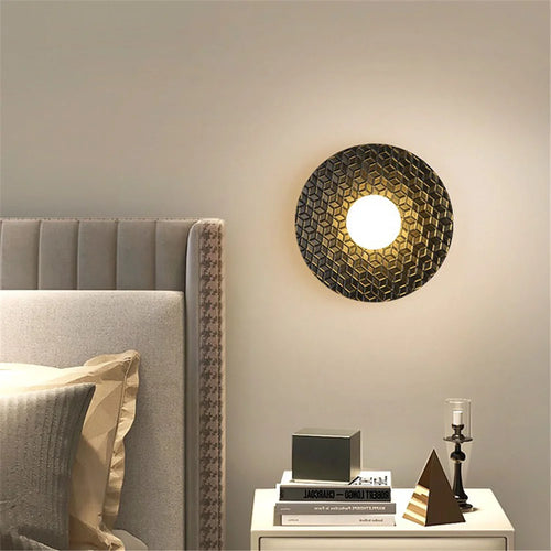 applique murale LED ronde en métal nordique décoratif pour intérieur moderne - vue 5 sur 23