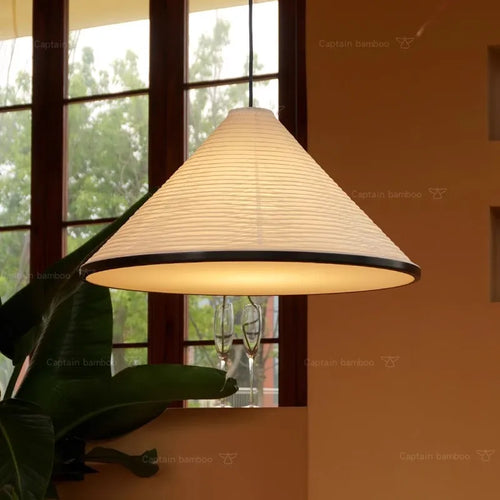lustre japonais wabi sabi en papier de riz led - vue 3 sur 8