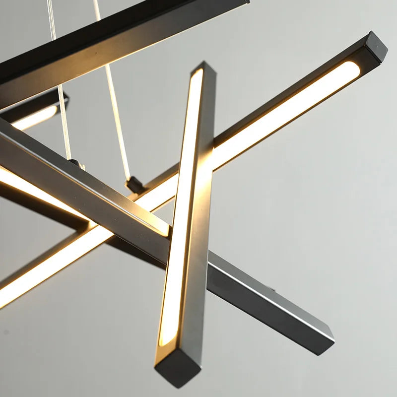 suspension moderne à led au design rectangulaire élégant - vue 4 sur 7