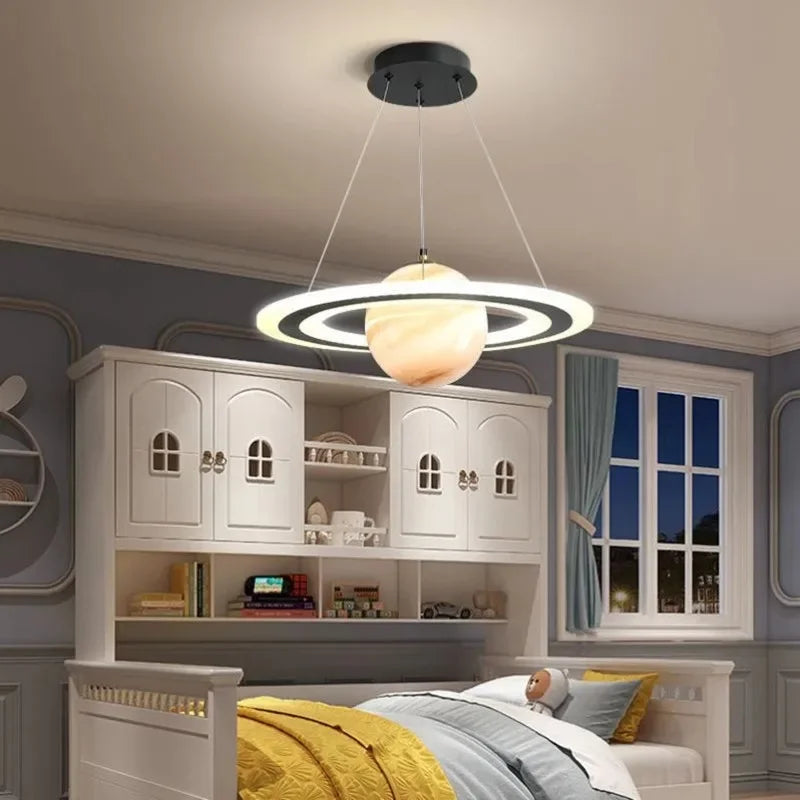 lustre créatif led boule de verre pour chambre d'enfants - vue 4 sur 11