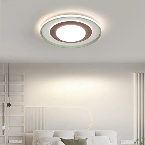 lampe de salon minimaliste carrée à grains de bois - vue 5 sur 18
