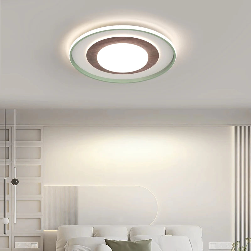 lampe de salon minimaliste carrée à grains de bois - vue 5 sur 18