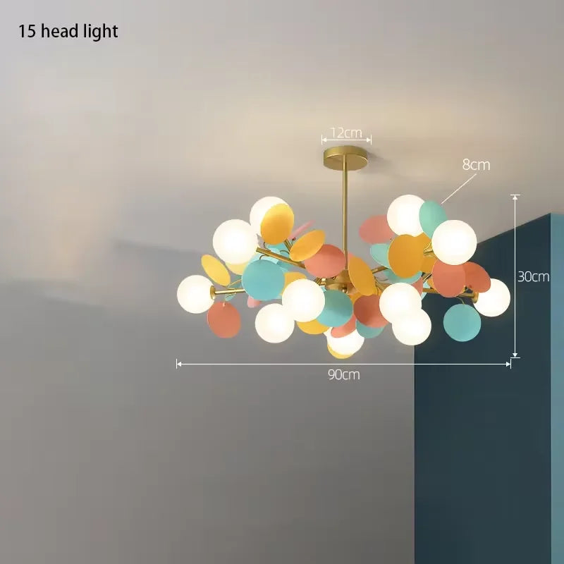 lustre moderne en verre design raisin doré luminaires suspendus