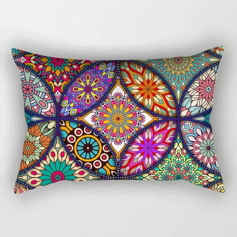 housse de coussin ethnique vintage motif mandala décoratif