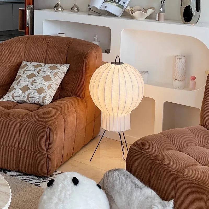 Jellyfish Floor Lamp Silk Standing Light Table Lamps for Bedroom Beside - vue 5 sur 7