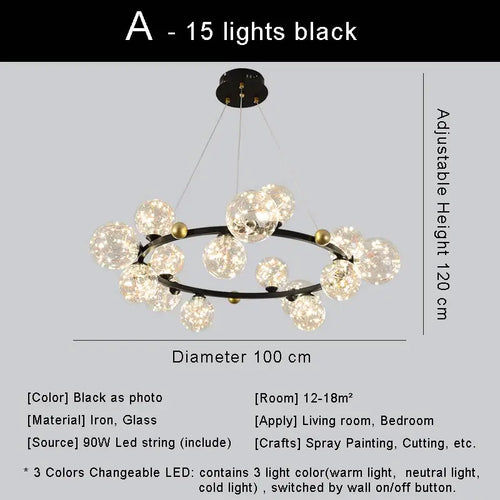lustre led moderne design nordique pour décoration intérieure - vue 19 sur 18