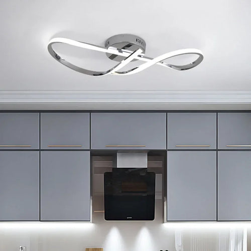 plafonnier moderne à leds doré chromé pour intérieur - vue 3 sur 10
