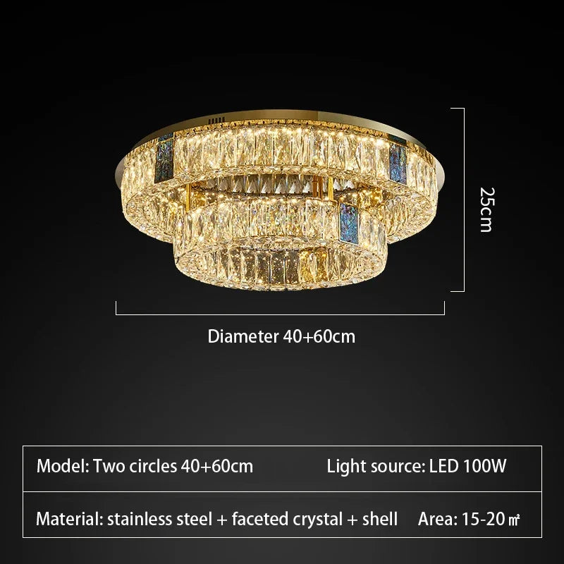 plafonnier en cristal de luxe à led pour décoration intérieure - vue 10 sur 15