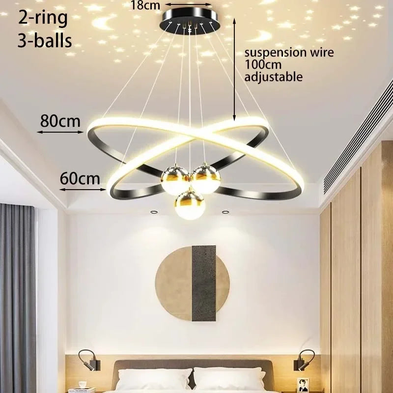 lustre led moderne ciel étoilé pour décoration intérieure - vue 9 sur 14