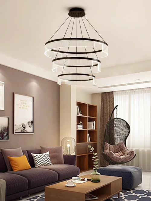 Circular Acrylic Living Room Pendant Light, Pendant Lamp Chandelier, Hanging Light Fittings, Hanging Light Pendant Lamp - vue 2 sur 10