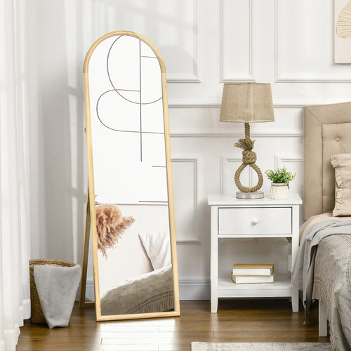 miroir de sol en bois massif design élégant pour intérieur - vue 3 sur 7