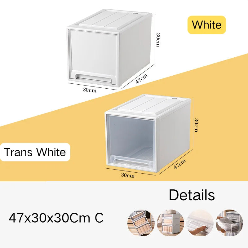 tiroirs empilables en plastique transparent pour rangement pratique - vue 47 sur 48