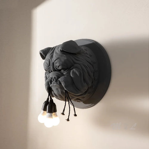 applique murale en résine décorative avec tête de chien nordique - vue 2 sur 8