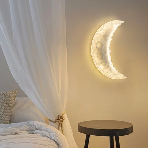 Luxury Moon Wall Lamp for Bedroom Living room Indoor Decor Creative Resin Engraving Moon Light Hallway Stair Aisle Entrance - vue 4 sur 8
