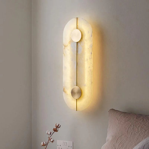 applique murale led design nordique moderne en marbre et cuivre doré - vue 8 sur 10