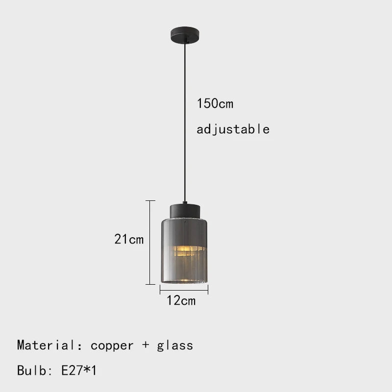 lustre moderne en laiton verre transparent fil réglable