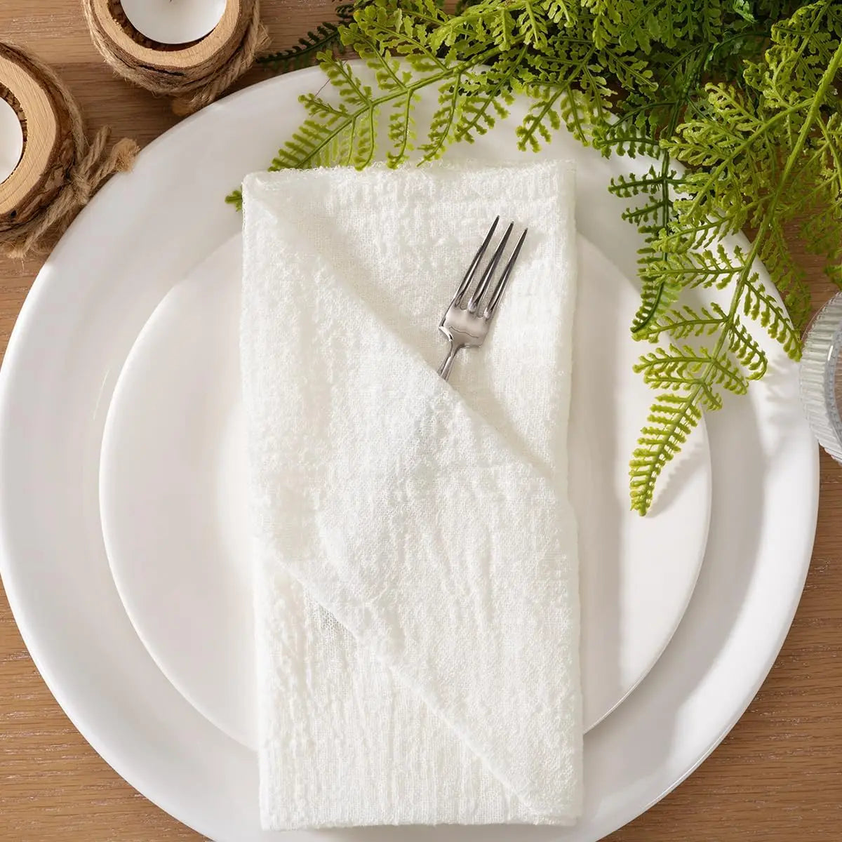 Serviette de table gaze de coton style champetre