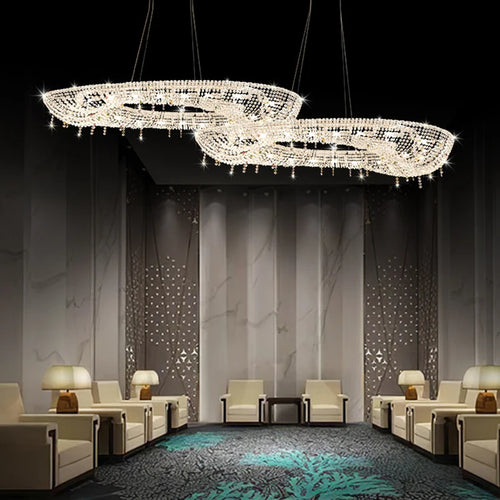 lustre créatif élégant en cristal transparent pour intérieur - vue 7 sur 10