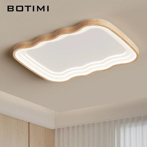 Plafonnier LED rectangulaire en bois - vue 5 sur 11