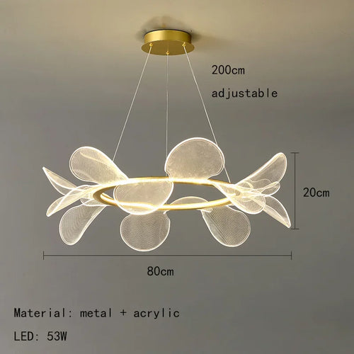 lustre led moderne en acrylique forme de fleur luxueux - vue 9 sur 10