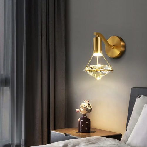 applique murale cuivre luxe minimaliste chambre lampe chevet 5w chaud - vue 4 sur 8