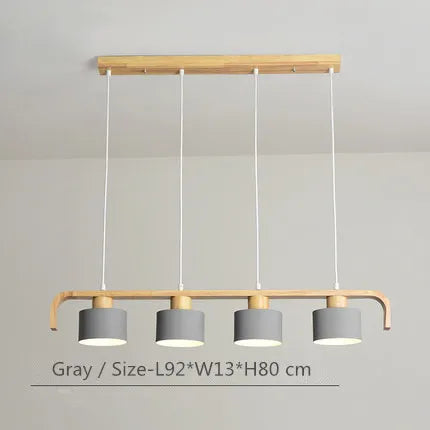 Suspension nordiques abat-jour en métal Led en bois décor à la maison lampe suspendue Restaurant café intérieur créativité lustres luminaires - vue 13 sur 16