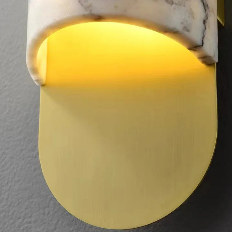 applique murale en marbre style chinois avec abat-jour led créatif - vue 6 sur 8