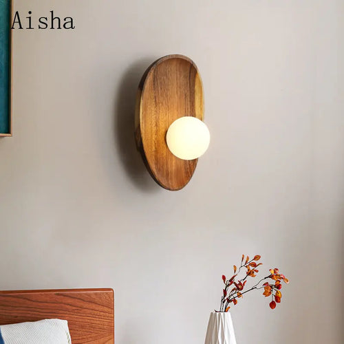 Applique murale LED en bois de noyer - vue 2 sur 8